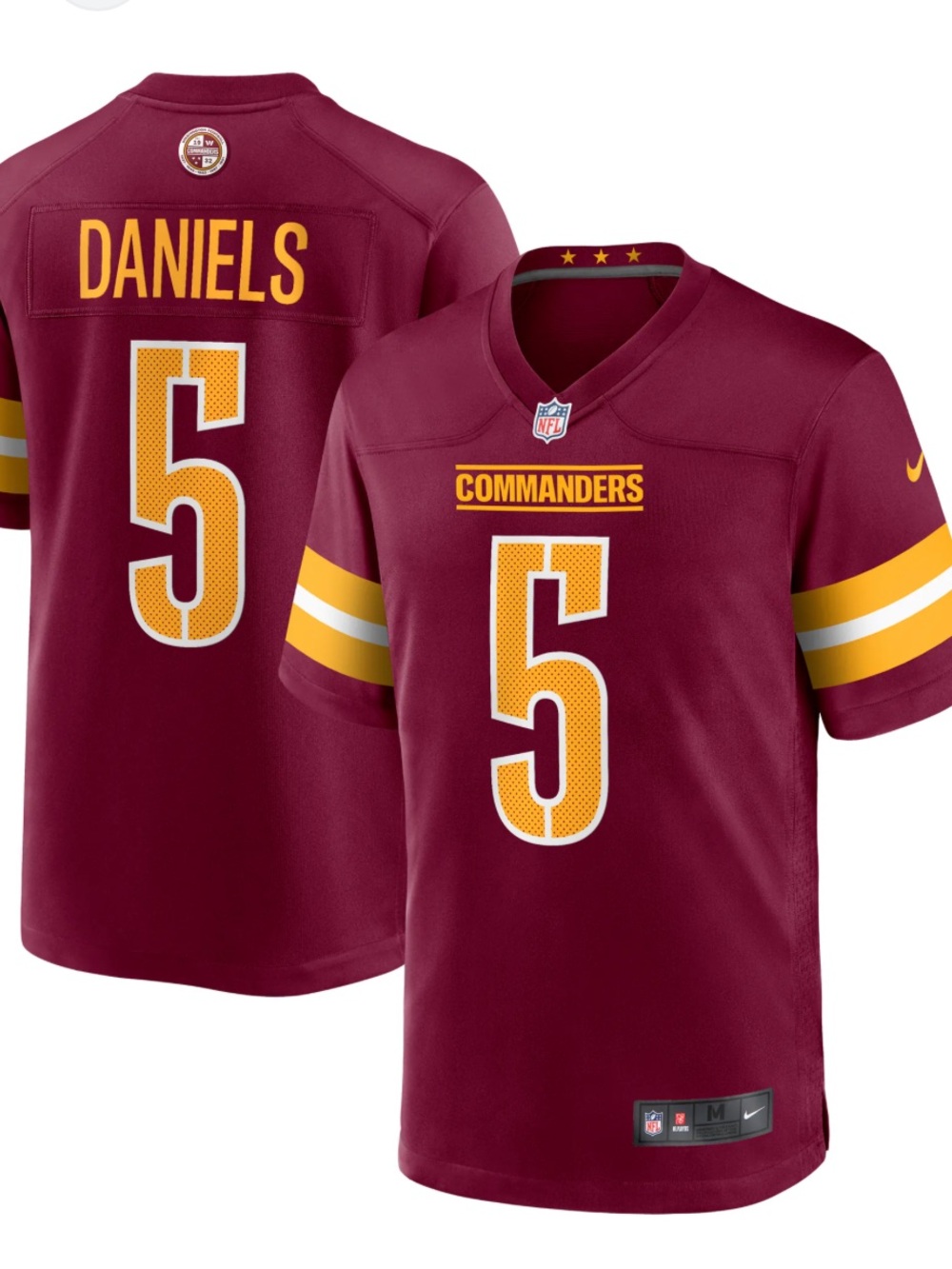 Nike NFL Jayden Daniels Washington Commanders Authentic Burgundy XXL new